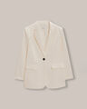 Blazer Bolsillos Botón,CRUDO